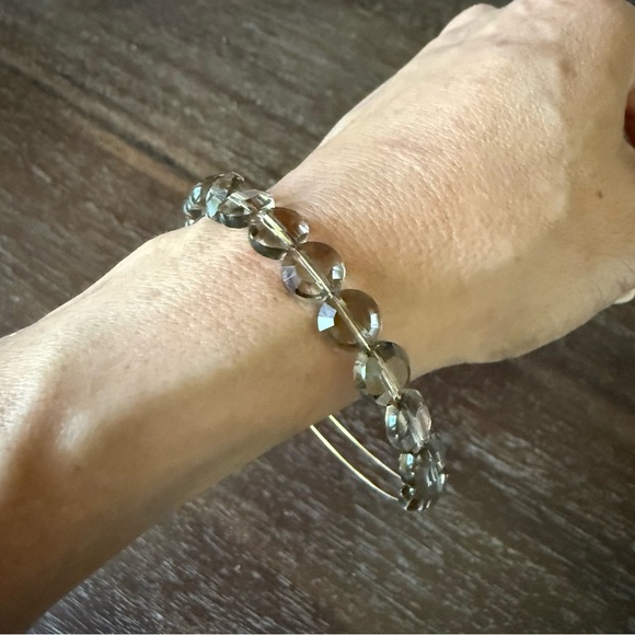 Alex and Ani Gold and Smoke Crystal Beaded Bracelet - Picture 3 of 4